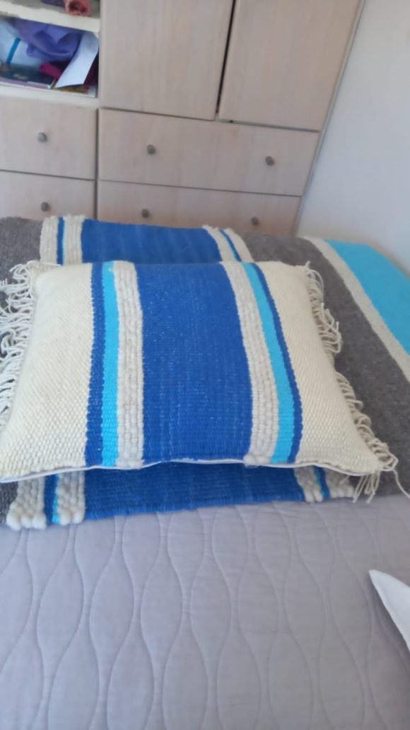 Piecera con Cojines franjas azules - Imagen 2