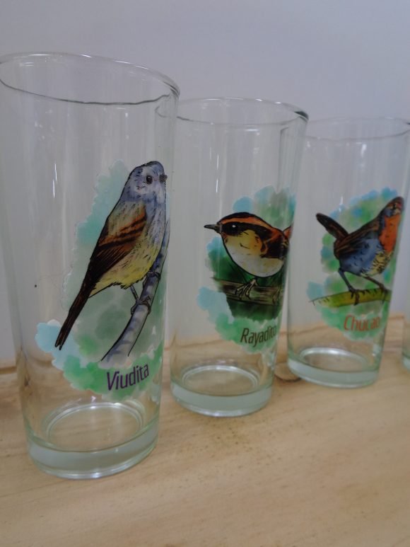 Juego de 4 Vasos Aves Paseriformes - Imagen 3