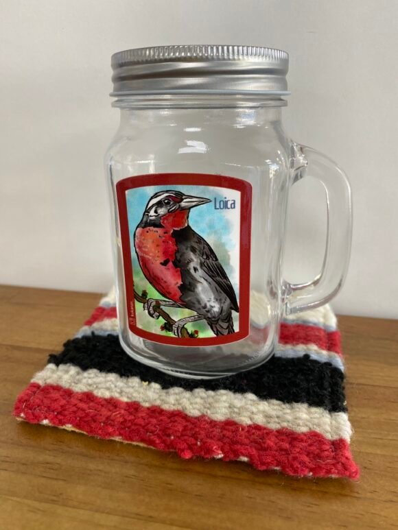 VASO LOICA CON POSA VASO A TELAR